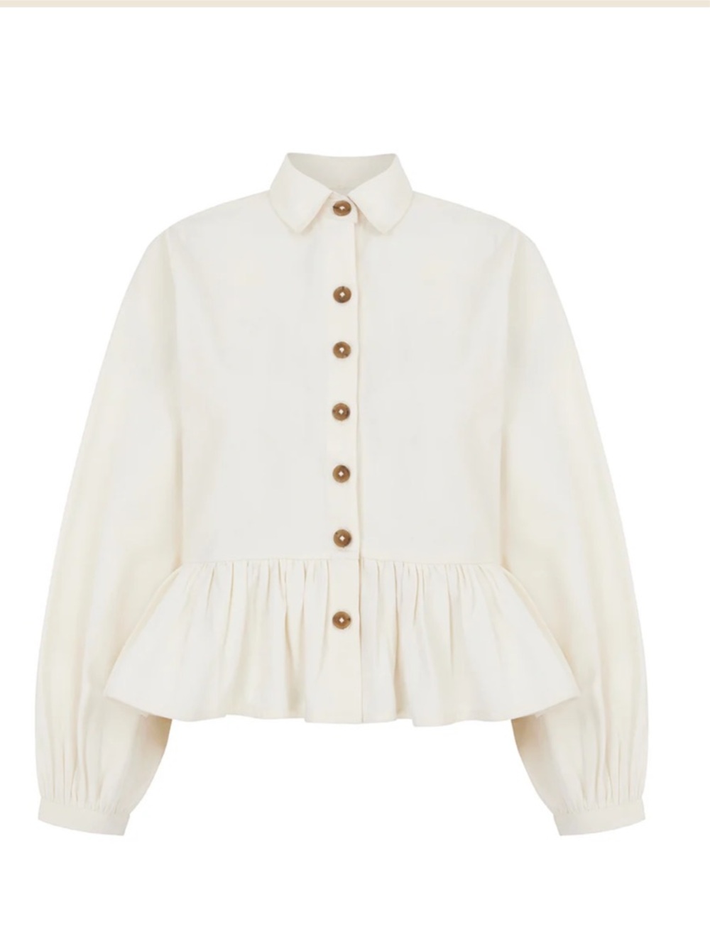 Daydress Cream Peplum Button-Front Shirt